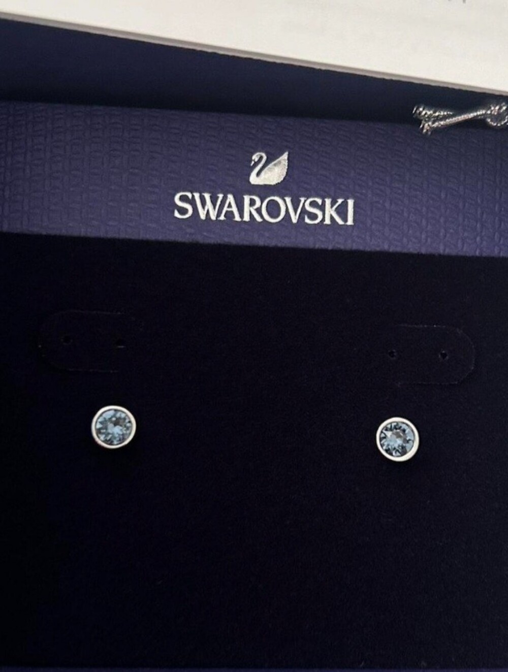 Swarovski Pale Blue Crystal Round Stud Earrings